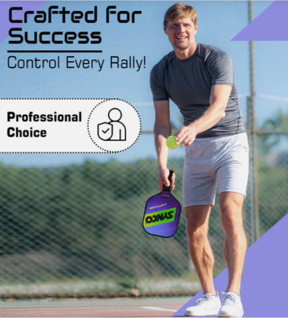 Synco Pickleball Paddle Racket Performance Lightweight Fiberglass Polypropylene Honeycomb Core with Cushion Comfort Grip - 16mm